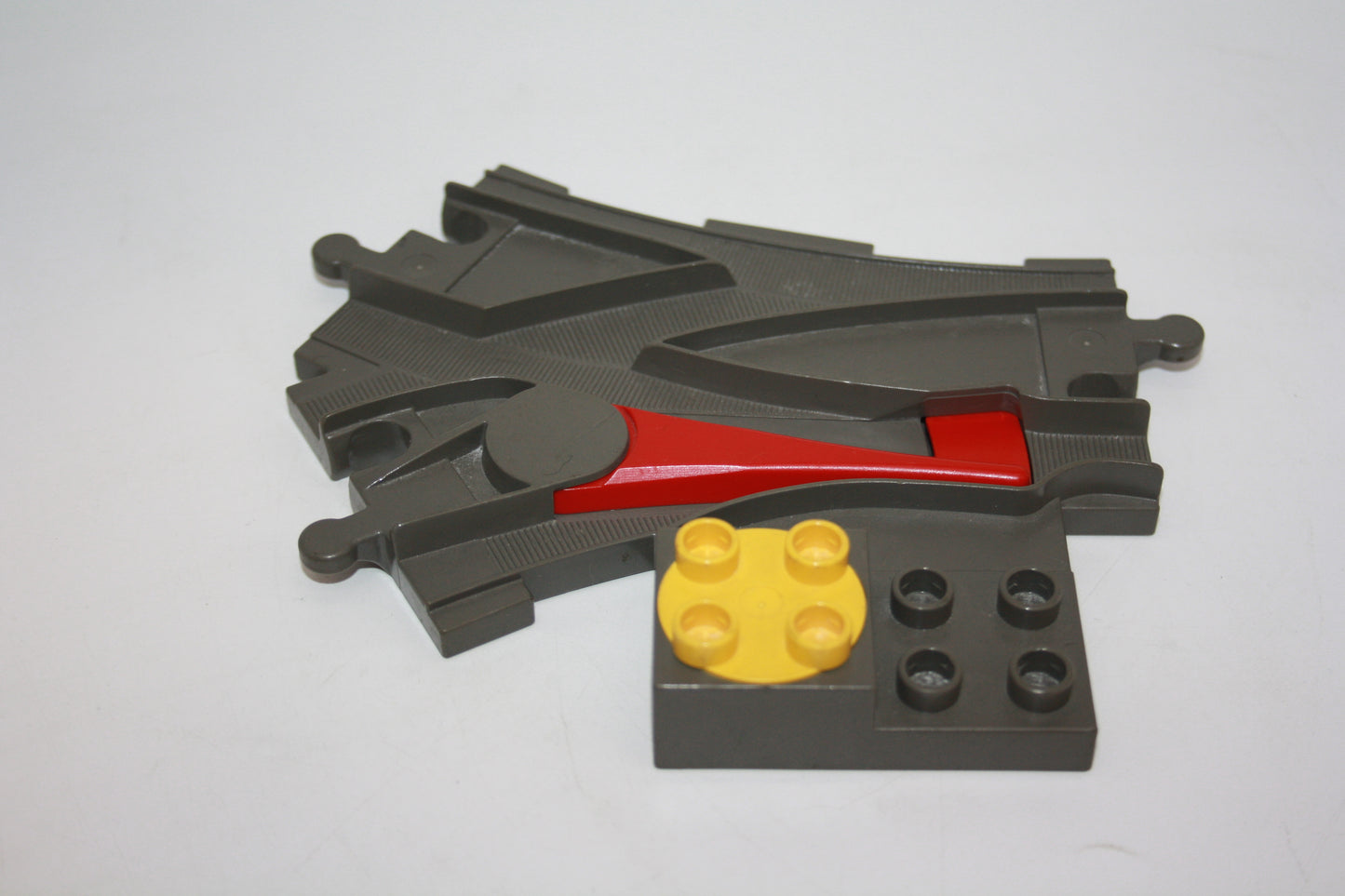 Duplo - Weiche ohne Stellstein - altgrau/dunkelgrau - Schienen - Eisenbahn