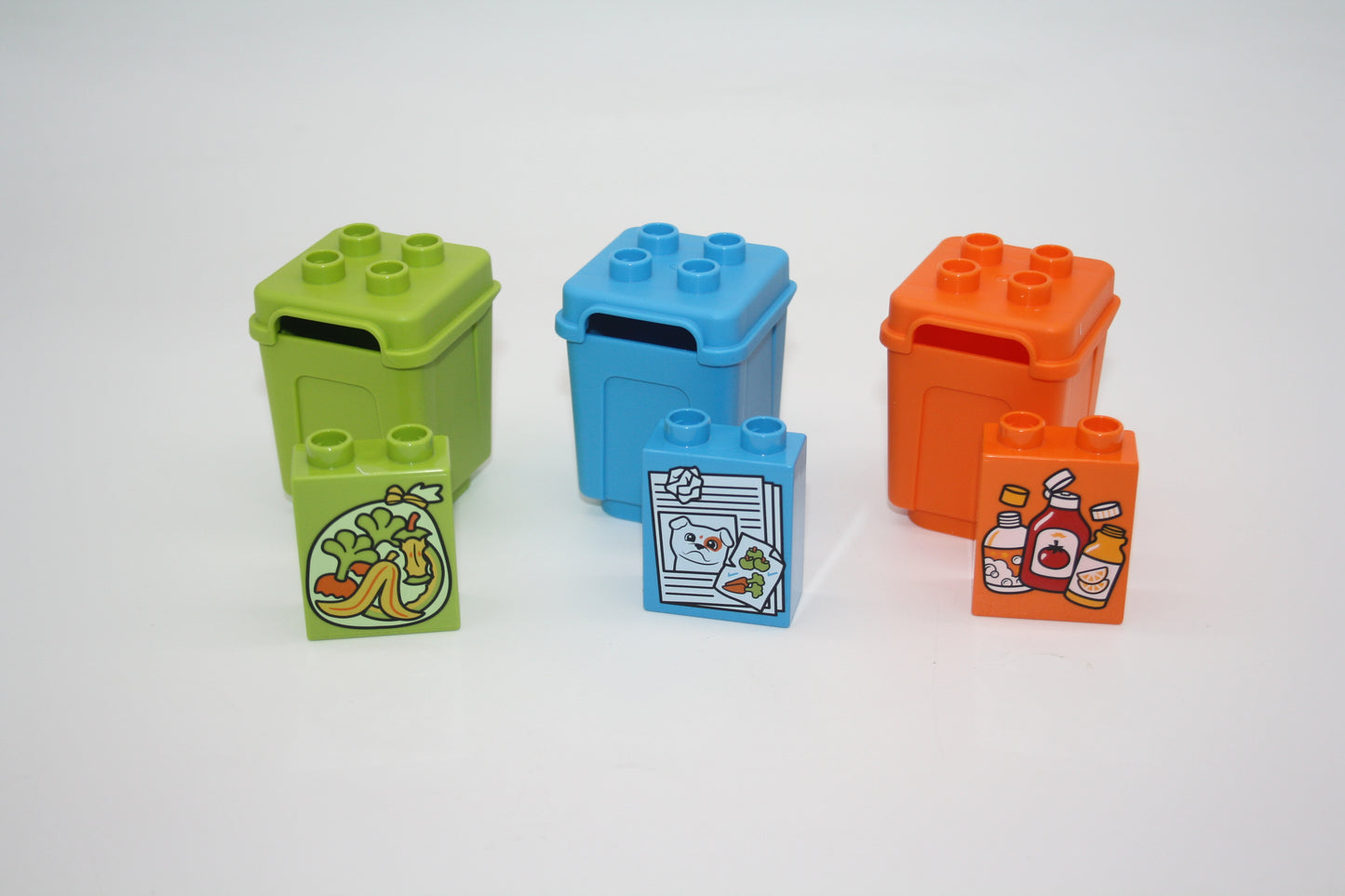 Duplo - Mülltonnen/Recycling Tonnen m. Motivsteinen - versch. Farben - Einrichtung - Zubehör/Accessoires