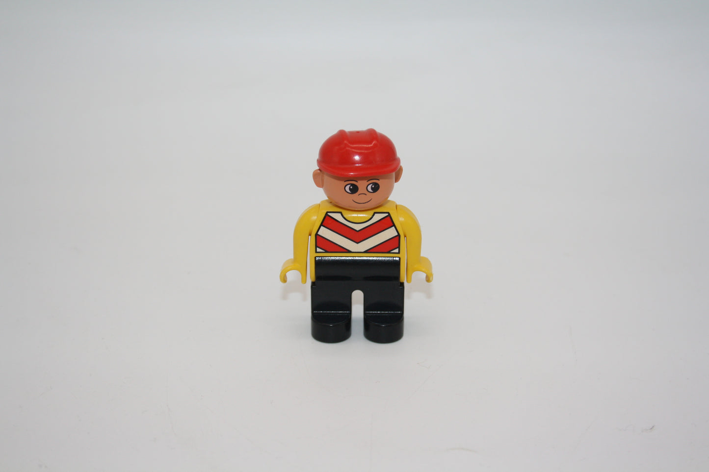 Duplo - Bauarbeiter alt - schwarze Hose/Warnweste/roter Helm - Mann - Figur