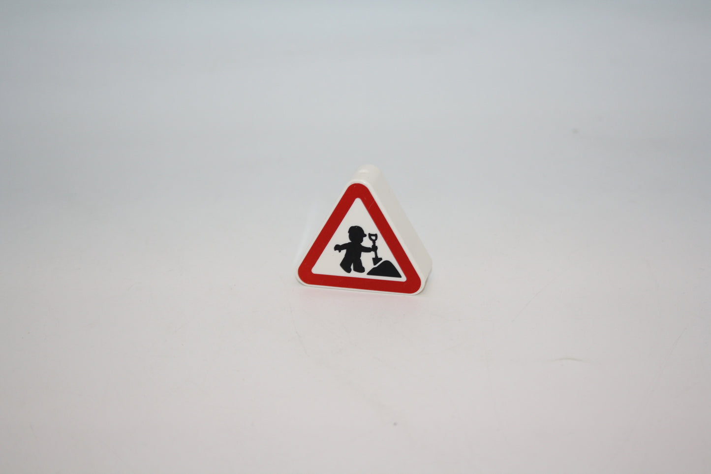 Duplo - Achtung Baustelle moderner Aufdruck - 2er - Dreieck - weiß - Motivstein