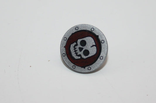 LEGO®- Schutzschild - Orc Schild rund - mit Totenkopf auf dunkelrotem Hintergrund - 59231pb01 - Rüstung - Accessoires/Zubehör