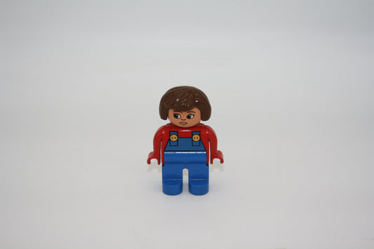 Duplo - Frau alt - blaue Latzhose/rotes Oberteil - Figur