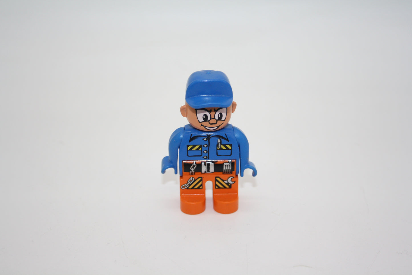 Duplo - Toolo Figur mit Cappie - alte Serie - orangene Hose/blaues Oberteil - Figur