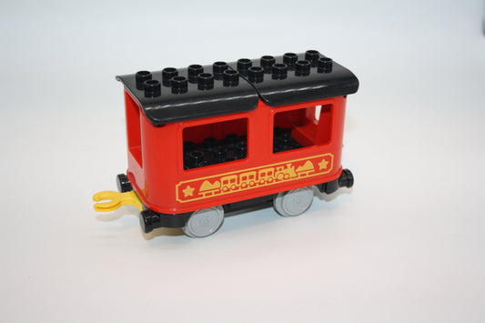 Duplo - Personenwagen - rot/schwarz - Eisenbahn - Wagon/Waggon