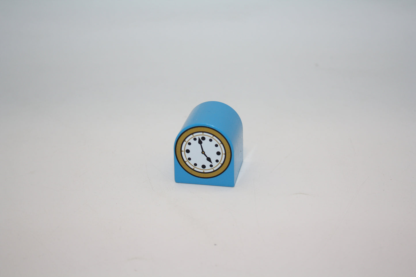 Duplo - Uhr mit zwei Zeigern und goldenem Rand - 4er - Abgerundet - blau - Motivstein