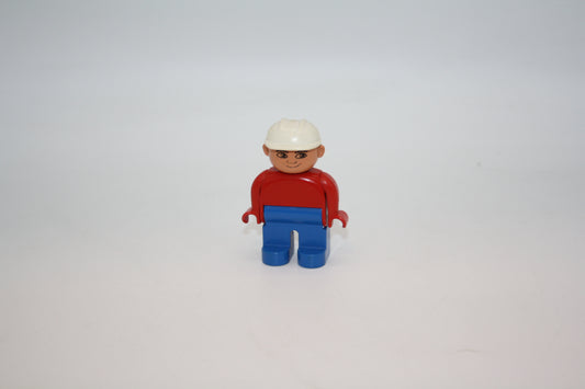 Duplo - Bauarbeiter alt - blaue Hose/rotes Oberteil/ weißer Helm - Mann - Figur