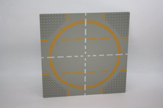 LEGO® - 32x32 Straßenplatte Landeplatz mit gelbem Kreismuster - hellgrau - 6099p03 - Platten - Base Plate