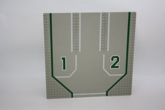 LEGO® - 32x32 Straßenplatte mit 3 Auffahrten, offene Außenbahnen mit 1,2 Muster - grau - 6100px2 - Platten - Base Plate