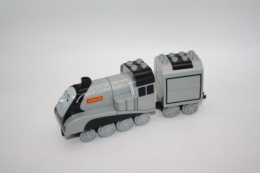 Duplo - Schiebelok Spencer aus Thomas & seine Freunde - silber - Eisenbahn - Lok - Wagon/Waggon