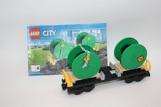 LEGO® City/Eisenbahn - Flachwagon mit Kabeltrommeln aus 60052 - Waggon/Wagon - inkl. BA