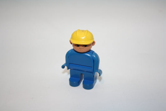 Duplo - Bauarbeiter alt ohne Aufdruck - blaue Hose/blaues Oberteil/gelber Helm  - Mann - Figur