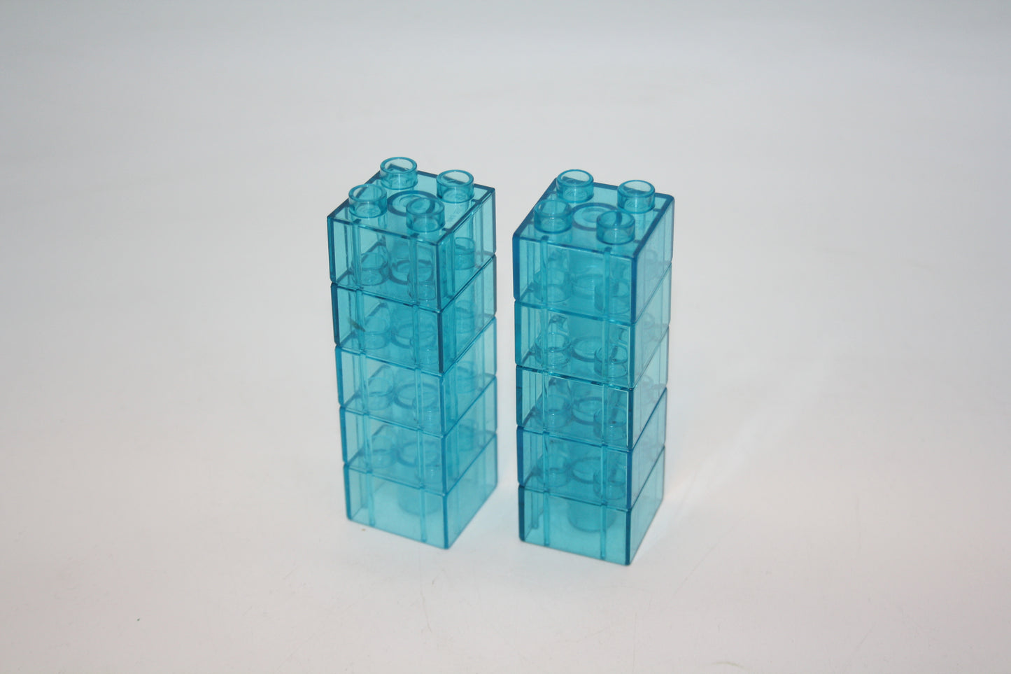 Duplo - 10x 4er Glasstein (2x2 Noppen) - blau Transparent - 4er Stein - Motivstein -Sparpaket