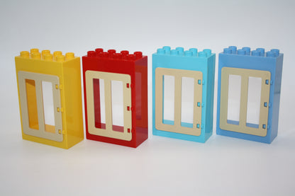 Duplo - Türen Modern komplett (2x4 Noppen) - versch. Farben - Türen