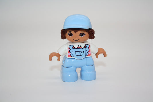 Duplo - Mädchen - blaue Latzhose/blaue Cappy - Figur