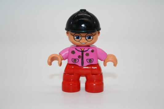 Duplo - Mädchen - Reiterin - rote Hose/pinker Pulli - Figur