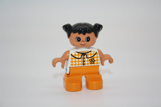 Duplo - Mädchen - dunkelgelbe Hose/weiß kariertes Hemd - Figur