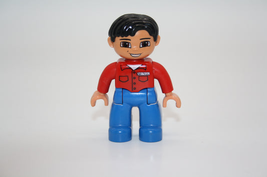 Duplo - Mann - blaue Hose/rotes Hemd - Figur