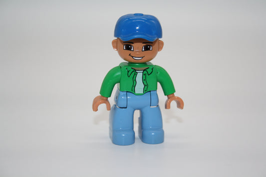 Duplo - Mann - blaue Hose/grüne Jacke/blaue Cappy - Mann - Figur