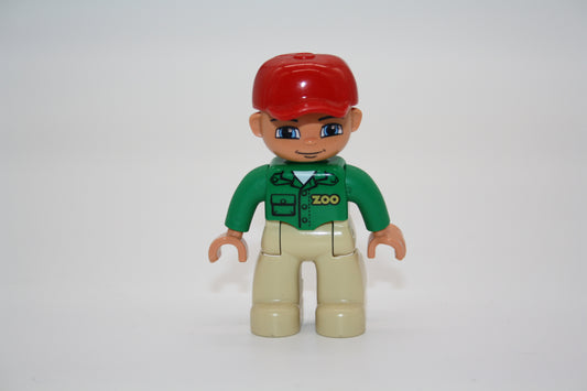 Duplo -Zoowärter - grünes Oberteil/rote Cappy - Mann - Figur