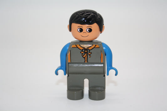 Duplo - Mann alt - grauer Anzug/blaue Ärmel - Figur - alte Serie