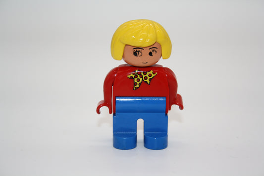 Duplo - Stewardess - blaue Hose/rote Oberteil m. Halstuch - Frau - blond - Figur